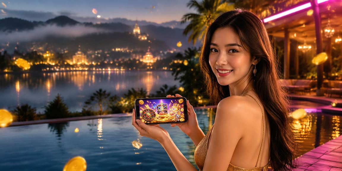 Giao diện ứng dụng casino neon tại Đà Lạt về đêm