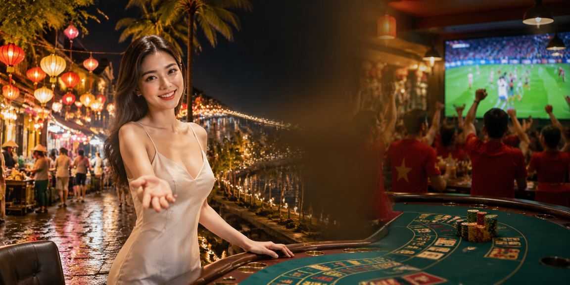 Không khí chợ đêm Phú Quốc và người chơi thử baccarat trực tuyến trên điện thoại lúc đêm khuya